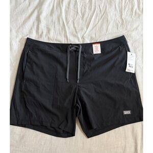 SAXX Betawave 2N1 Board Shorts Mens 40 Black XL BallPark Pouch DropTemp